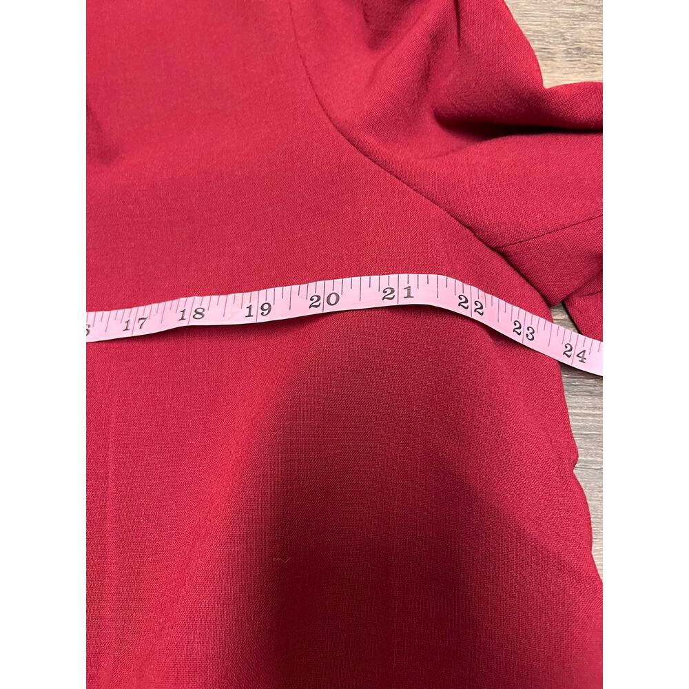Marina Rinaldi Chiaro Red Wool Open Front Drape Jacket Italy Plus Size 21 NWT - Picture 9 of 11